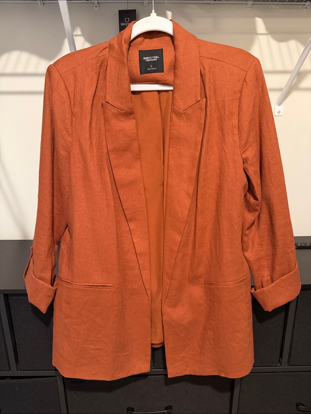 Simply Vera Vera Wang Rust Open-Front Blazer